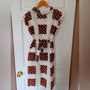 Vintage cocktail style dress with waist tie